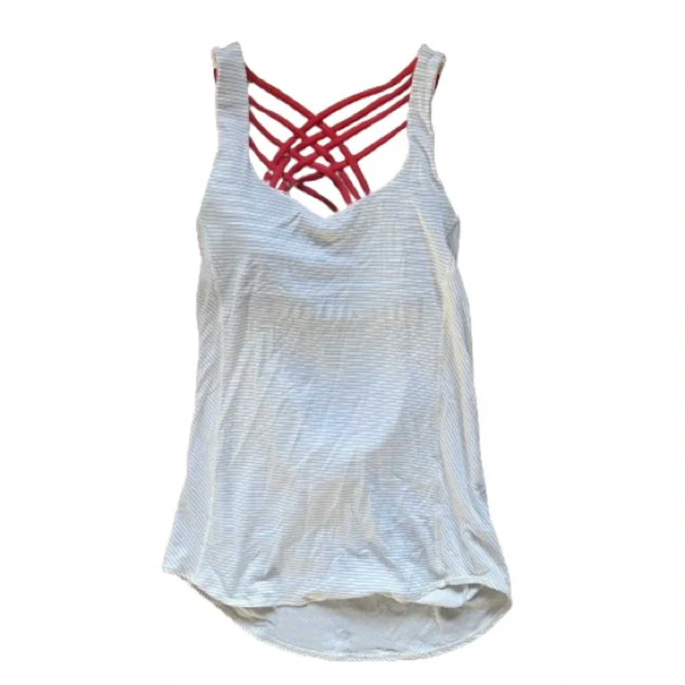 Lululemon Wild Tank Angel Wing/Narrow bold stripe black angel wing/alarming 6